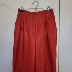 Vintage Pleated Leather Pants